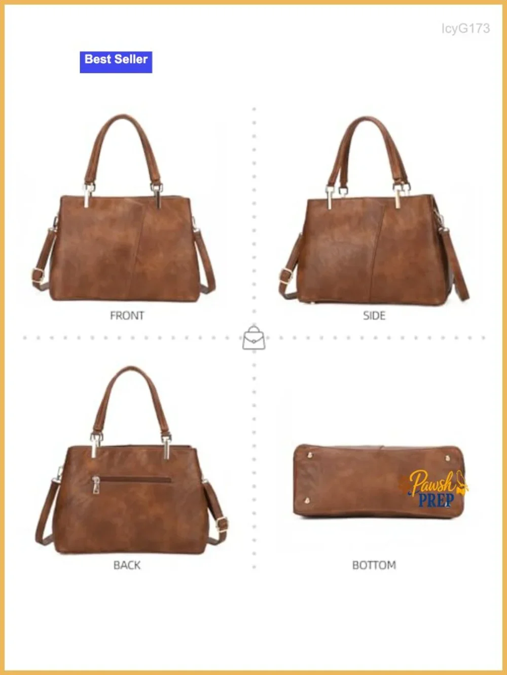 Women's Medium Top Handle Hobo Shoulder Tote Bag Faux Leather Vegan Handbag
